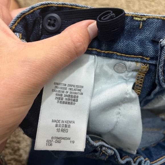 Girls Levi’s High Rise Straight Ankle Jeans, sz 10 kids Raw Hem Adjustable Waist - Picture 8 of 10